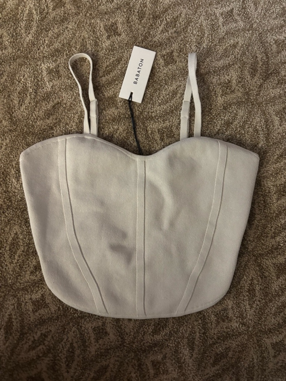 Babaton Cream Structured Bustier Tank